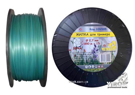 Тримерна ліска "ЗІРКА" TM 2.7 мм x 350 м VIROK 10V005 Тримерна ліска "ЗІРКА" TM 2.7 мм x 350 м VIROK 10V005