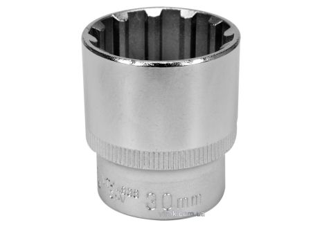 Головка торцева "Spline": 1/2", M30, l=42 мм, CrV YaTo YT-14838