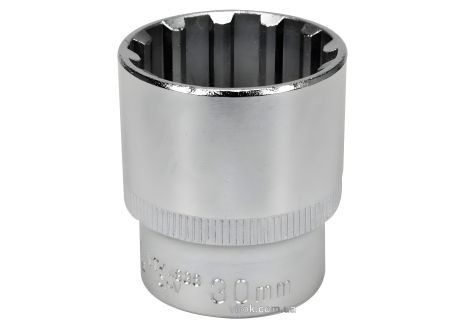 Головка торцева "Spline": 1/2", M30, l=42 мм, CrV YaTo YT-14838