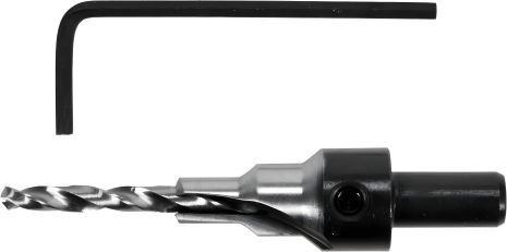 Свердло для конфірматів по дереву Ø= 4/6 мм, хвостовик Ø= 8 мм, з 6-гран. ключем Yato YT-33021 Свердло для конфірматів по дереву Ø= 4/6 мм, хвостовик Ø= 8 мм, з 6-гран. ключем Yato YT-33021