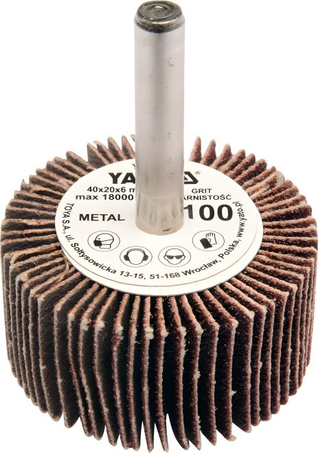 Пелюстковий шліфувальний диск для дриля, 40х20 мм, зерно П100, Yato YT-83354