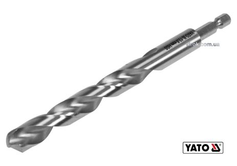 Сверло по металлу 12 x 151/101 мм HEX-1/4" HSS 6542 для нержавеющей конструктивной легированной стали Yato YT-44883