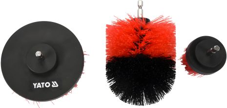 Щітки з нейлоновим ворсом для дриля HEX-1/4" 3 шт Yato YT-47553