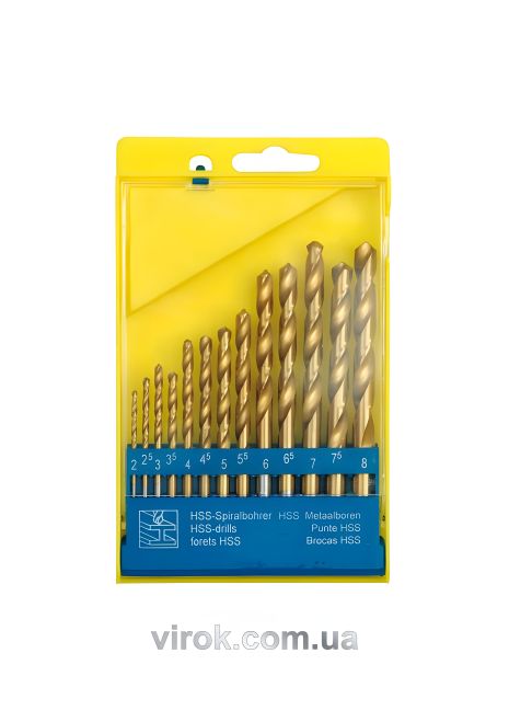 Набор сверл по металлу STHOR HSS-TiN 2-8 мм (13 шт., Vorel 22310)
