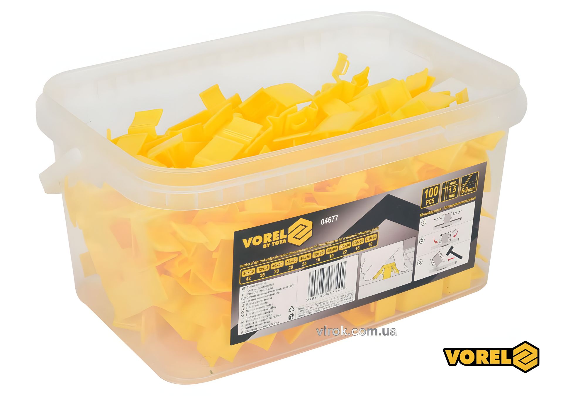 Комплект клипс для плитки Vorel 04677 Комплект клипс для плитки Vorel 04677