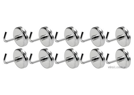 Магнитные Крючки с основой Ø= 35 мм, стержни l= 30 мм, 10 шт. YaTo YT-08690