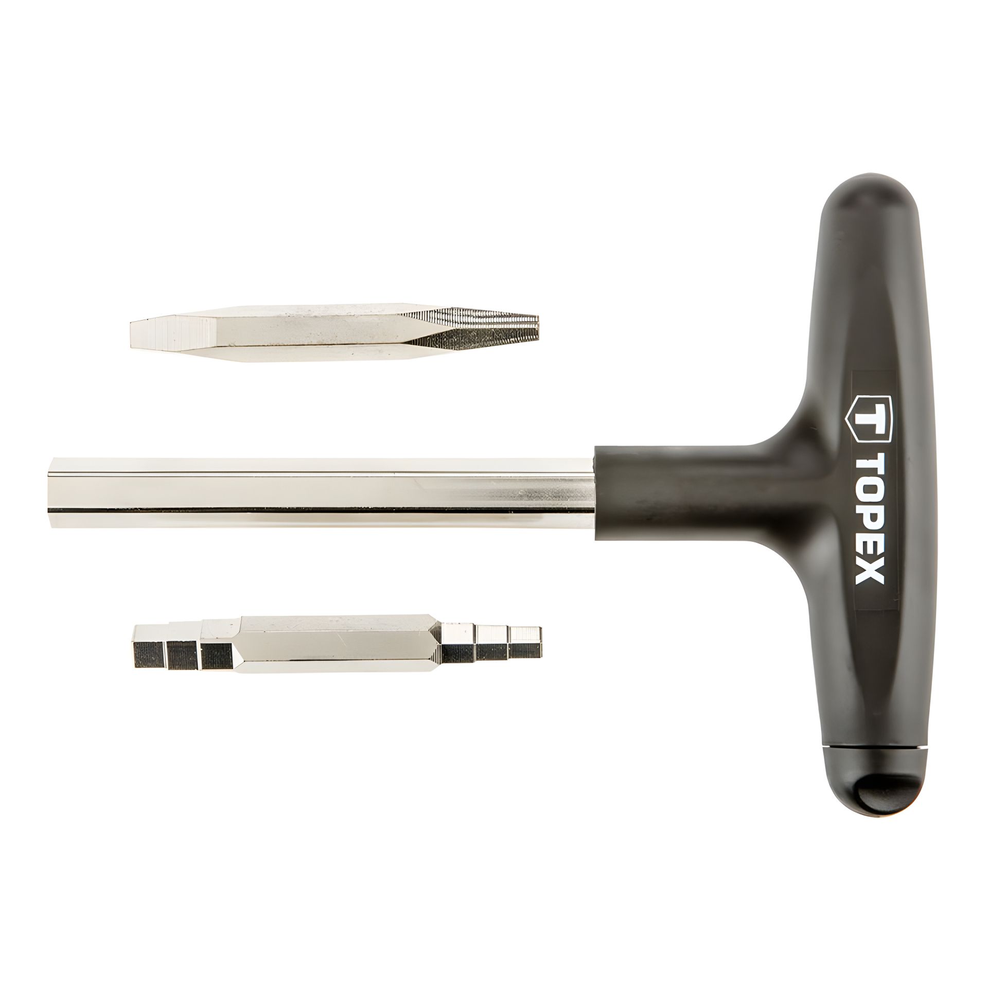 Ступенчатый ключ T размеры: квадрат 6.3 - 7.9 мм, шестигранник 6.3 - 7.9 мм, Topex 34D078 Ступенчатый ключ T размеры: квадрат 6.3 - 7.9 мм, шестигранник 6.3 - 7.9 мм, Topex 34D078