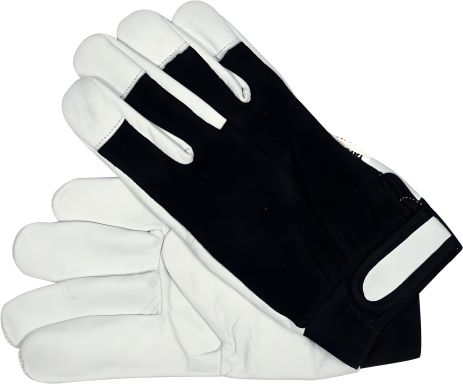 Робочі рукавички біло-чорні, бавовна + шкіра розмір 8 Yato YT-74639 Робочі рукавички біло-чорні, бавовна + шкіра розмір 8 Yato YT-74639