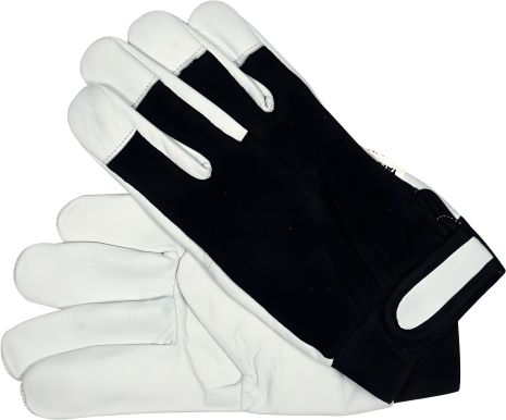 Перчатки рабочие бело-черные, хлопок + кожа, размер 8 Yato YT-74639 Перчатки рабочие бело-черные, хлопок + кожа, размер 8 Yato YT-74639