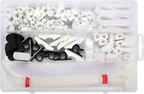 Гачки Vorel для кріплення кабелів, 124 шт. 24140 Гачки Vorel для кріплення кабелів, 124 шт. 24140