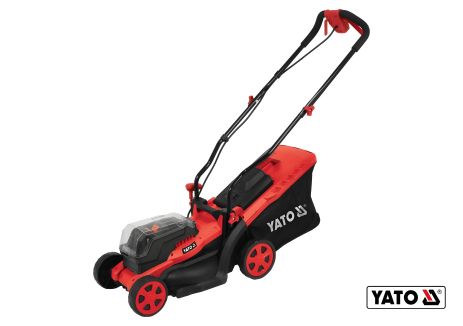 Аккумуляторная газонокосилка 4-х колесная 2 х Li-Ion 18 В 2 Ач 340/20-65 мм 35 л Yato YT-85220