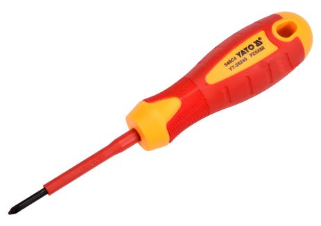 Діелектрична хрестова викрутка PZ0 x 60 мм VDE до 1000 В YaTo YT-28245