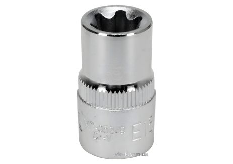Торцева головка TORX E16, квадрат - 1/2", CrV, DIN 2124 [Блістер] YaTo YT-05249