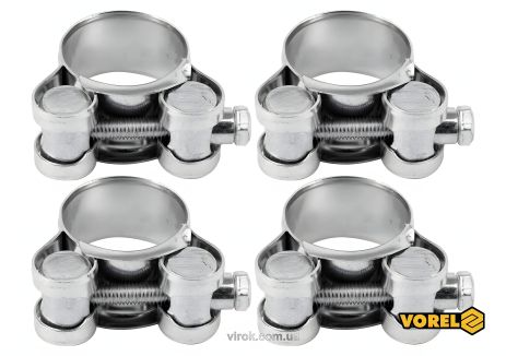 Сталевий хомут оцинкований з гвинтовим затиском GBS W1 Ø25-27/18 мм 4 шт Vorel 73790