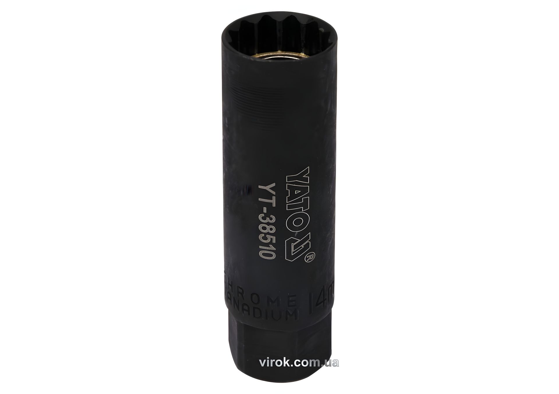 Торцева головка 12-гранна для свічок двигунів 3/8" 14 мм Yato YT-38510 Торцева головка 12-гранна для свічок двигунів 3/8" 14 мм Yato YT-38510