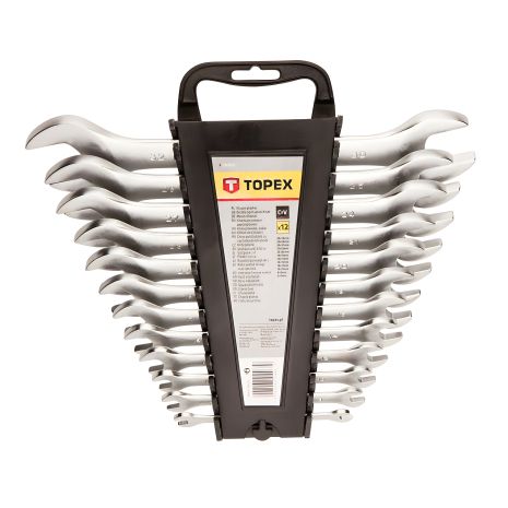 Двосторонні ріжкові ключі 12 од., Topex, сталь CrV 35D657