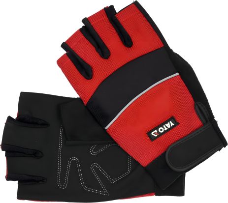 Робочі рукавички з відкритими пальцями, штучна шкіра + синтетика, розмір 10, Yato YT-74662