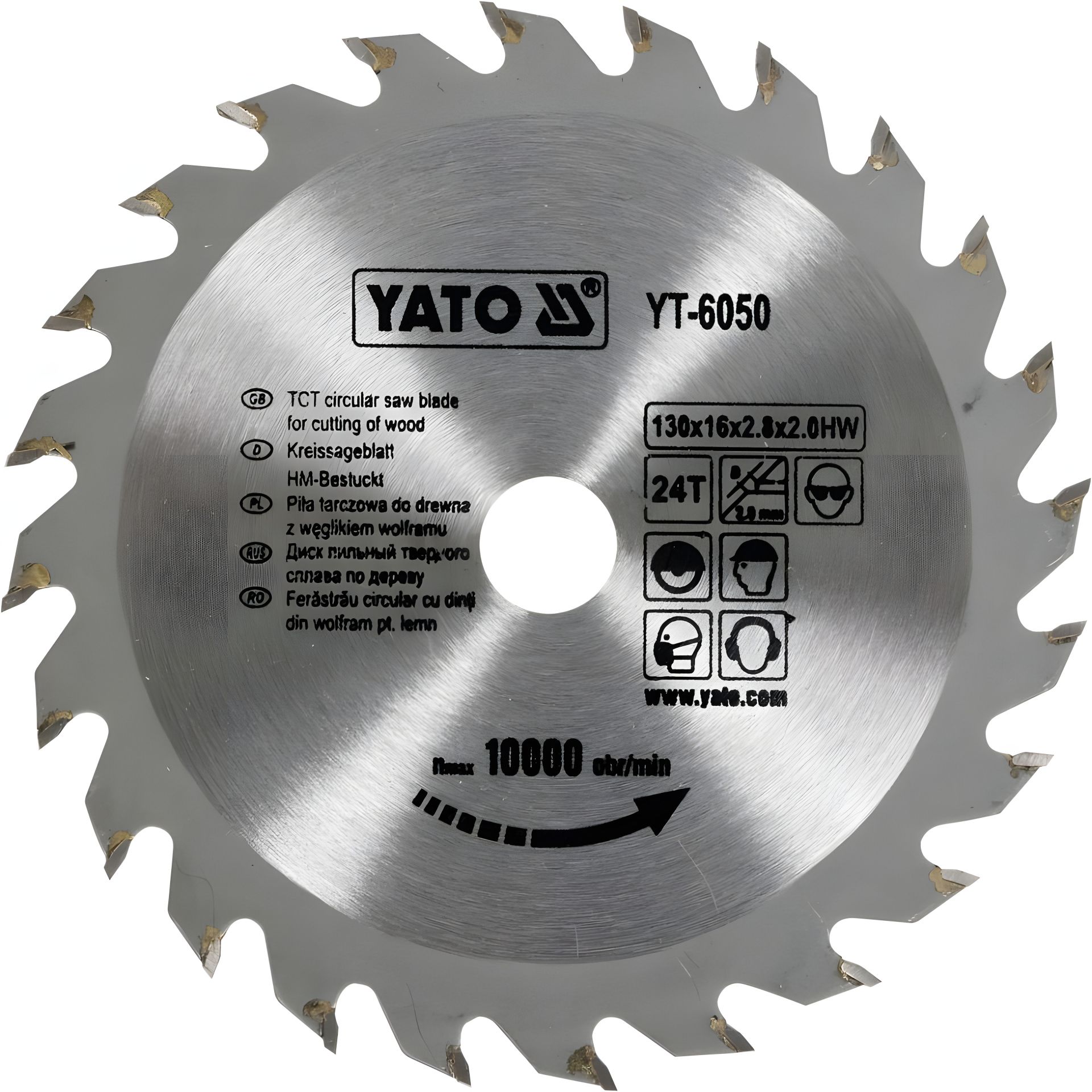 Диск пильный твер. сплав 130х16х2.8х2 Yato YT-6050 Диск пильный твер. сплав 130х16х2.8х2 Yato YT-6050