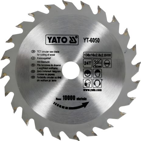 Твер. сплав пиляльний диск 130х16х2.8х2 Yato YT-6050