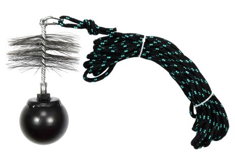 Набор для чистки дымоходов: шнур Ø= 6 мм, ерш Ø= 125 мм, гиря 1.3 кг, Vorel 73031