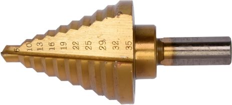 Ступінчасте конусне свердло по металу Yato YT-44739, HSS 4241 6-35 мм 75/45 мм Ступінчасте конусне свердло по металу Yato YT-44739, HSS 4241 6-35 мм 75/45 мм