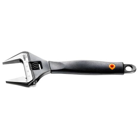 Розвідний ключ, CrV сталь, DIN 3117, прогумована рукоятка NEO 03-014 Розвідний ключ, CrV сталь, DIN 3117, прогумована рукоятка NEO 03-014