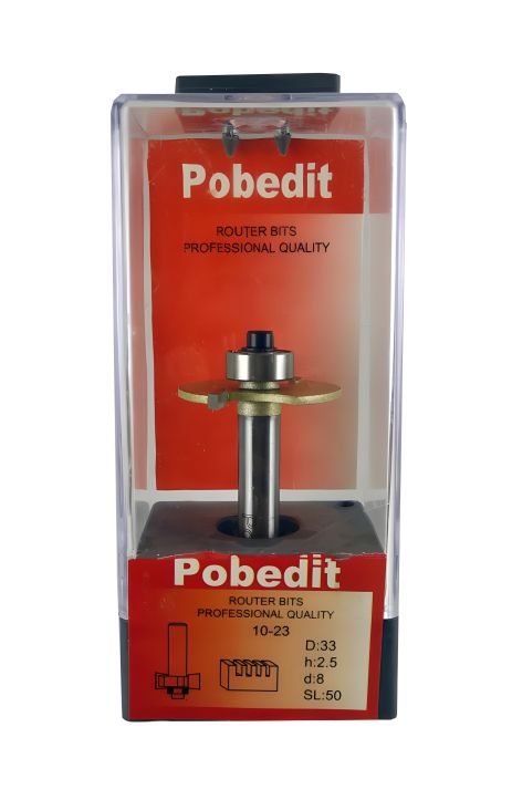 Фреза для выборки четверти 33 мм, высота 2,5 мм, диаметр 8 мм, Pobedit P-1023-08-025