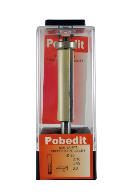 Обкаточная двухножевая фреза, нижний подшипник D-16 мм, d-8 мм, Pobedit P-1020-08-1650 Обкаточная двухножевая фреза, нижний подшипник D-16 мм, d-8 мм, Pobedit P-1020-08-1650