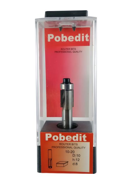 Обкаточная фреза прямая двухножевая с нижним подшипником D-10 мм, d-8 мм Pobedit P-1020-08-1012 Обкаточная фреза прямая двухножевая с нижним подшипником D-10 мм, d-8 мм Pobedit P-1020-08-1012