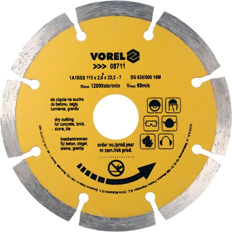 Відрізний алмазний диск 115 мм "SEGMENT" Vorel 08711