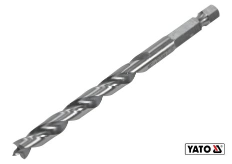 Спиральное сверло по дереву Ø7 x 90/55 мм HEX 1/4" HSS 4241 Yato YT-33864
