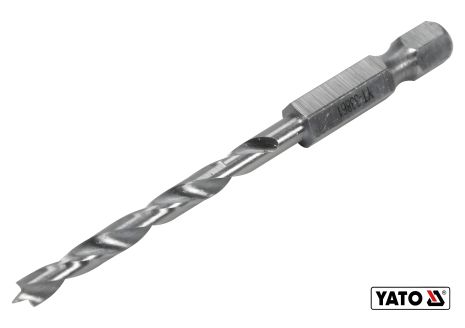 Свердло спіральне по дереву Ø4 x 75/40 мм HEX 1/4" HSS 4241 Yato YT-33861