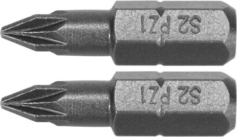 Насадка отверточная : "Pozidriv" PZ1 x 25 мм, HEX 1/4", AISI S2, 2 шт Yato YT-77880