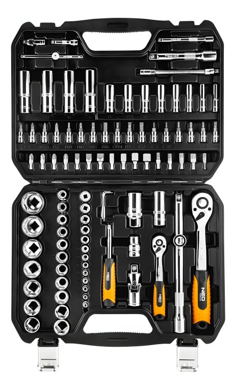 Набор 94 торцевых ключей 1/2" и 1/4" NEO 08-665 Набор 94 торцевых ключей 1/2" и 1/4" NEO 08-665