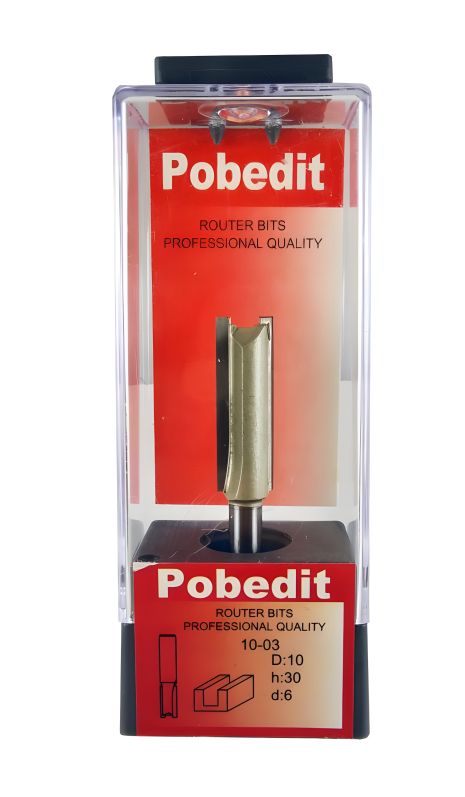 Пряма пазова фреза D-10 мм, d-6 мм Pobedit P-1003-06-10