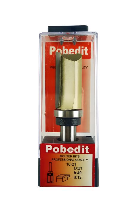 Обкаточная фреза  двухножевая с верхним подшипником D-21 мм, d-12 мм Pobedit P-1021-12-2140