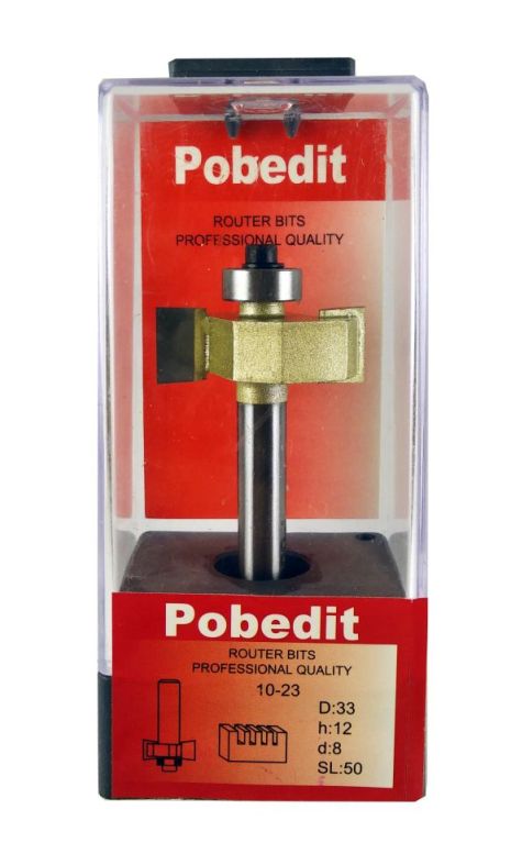 Фреза для вибірки чверті від Pobedit, D-33 мм, H-12 мм, d-8 мм (P-1023-08-12)