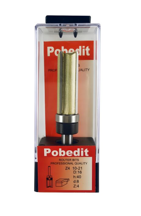 D-16 мм, d-8 мм фреза обкатувальна пряма чотириножова з верхнім підшипником Pobedit P-1021-08-1640z4