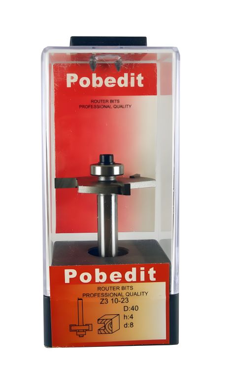 Триножова фреза D-40 мм, H-4 мм, d-8 мм для вибірки чверті Pobedit P-1023-08z3-04