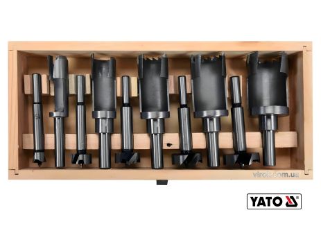 Комплект свердел для дерева (коронки та фрези) 10 шт Yato YT-33837
