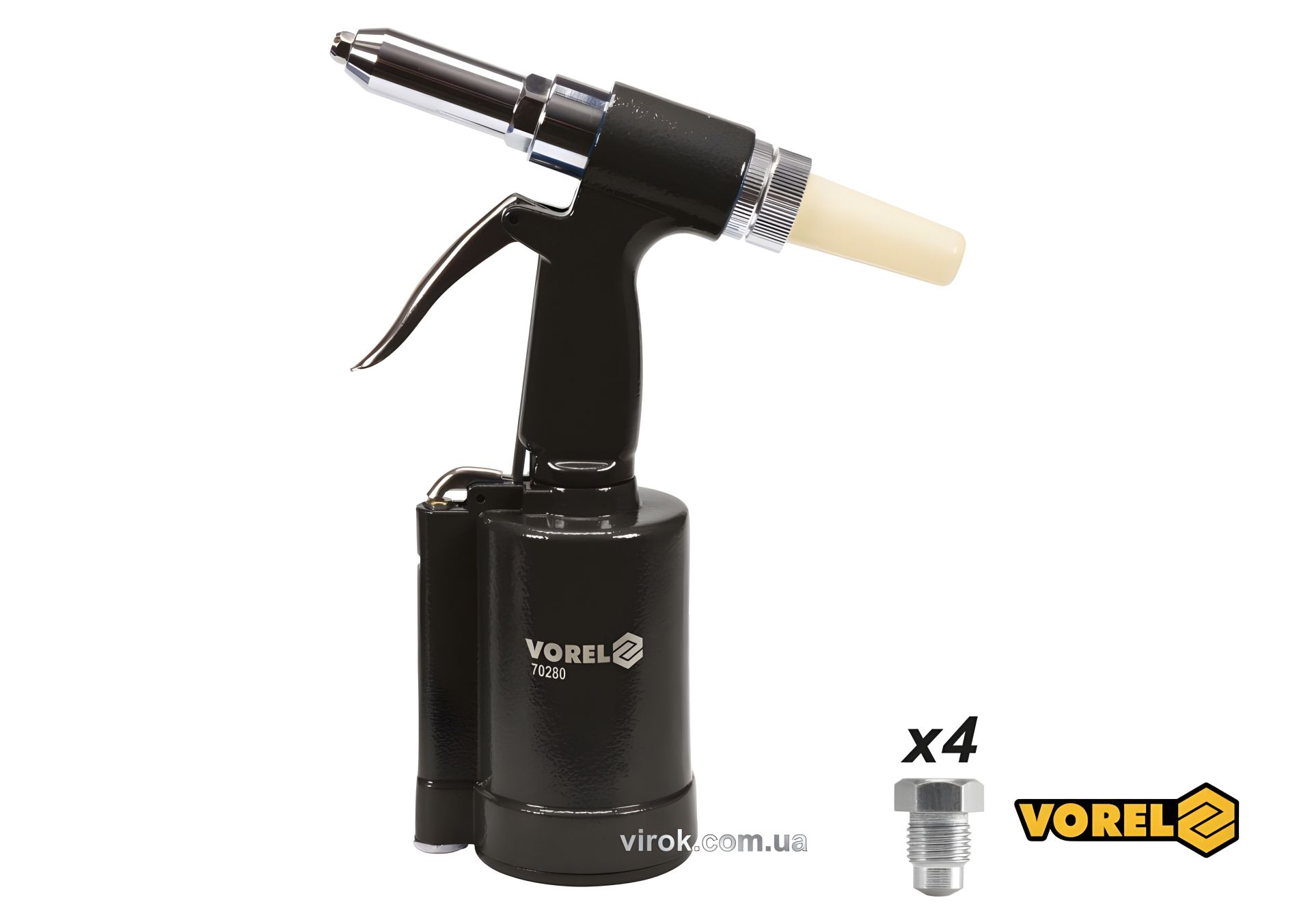 Пневмозаклепочник для заклепок 2.4-4.8 мм, Vorel (Польща) 70280 Пневмозаклепочник для заклепок 2.4-4.8 мм, Vorel (Польща) 70280