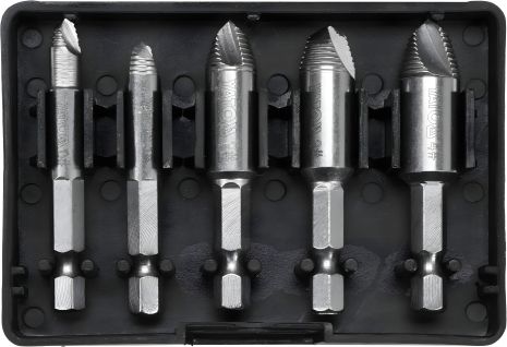 Набор винтовых экстракторов для сломанных винтов HEX - 1/4" HSS 4241 5 шт Yato YT-06035
