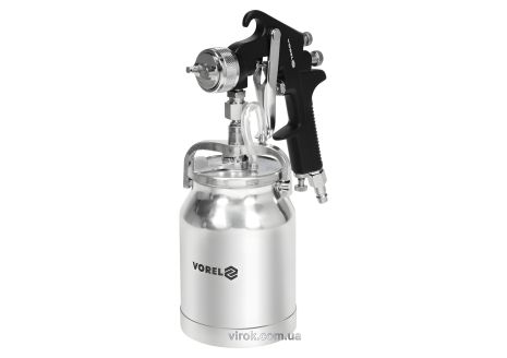 HVLP пульверизатор с бачком V= 1л, раб. давление = 3-4 bar, сопло Ø= 1,8 мм Vorel 80903