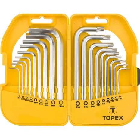 Набор ключей шестигранных и Torx, 18 шт TOPEX 35D952