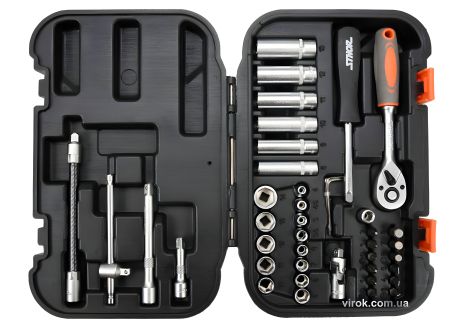 Комплект торцевих головок STHOR 1/4" 42 деталі Vorel 58641