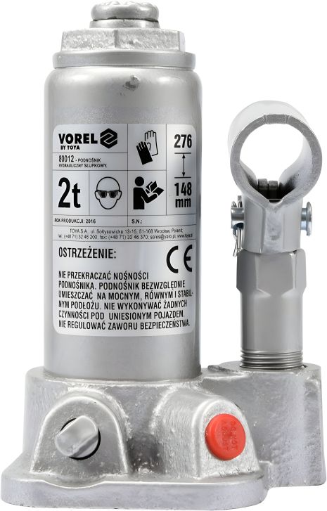 Vorel 80012 Гидравлический домкрат "Бутылочный" 2т Vorel 80012 Гидравлический домкрат "Бутылочный" 2т