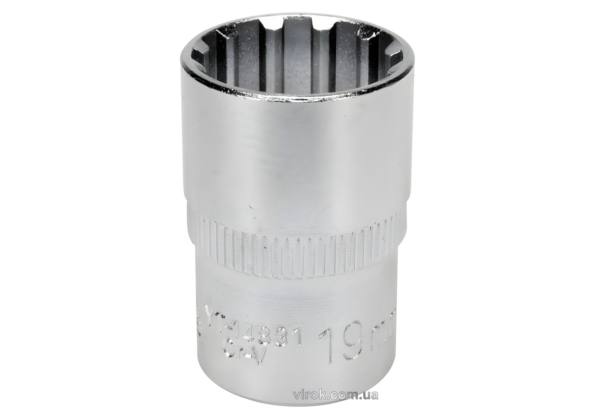 Головка торцева "Spline": квадрат 1/2", M19, l = 38 мм, CrV, YaTo YT-14831