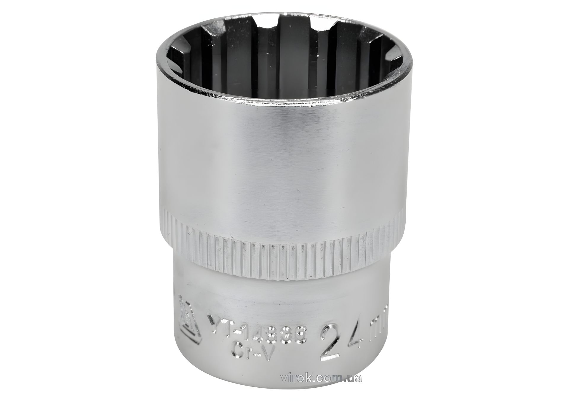 Торцева головка "Spline" М24 квадрат 1/2" l=38 мм YaTo Торцева головка "Spline" М24 квадрат 1/2" l=38 мм YaTo