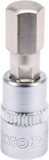 Универсальная торцевая головка квадрат 1/4" с 6-гранной насадкой M8, l= 37 мм Yato YT-04375