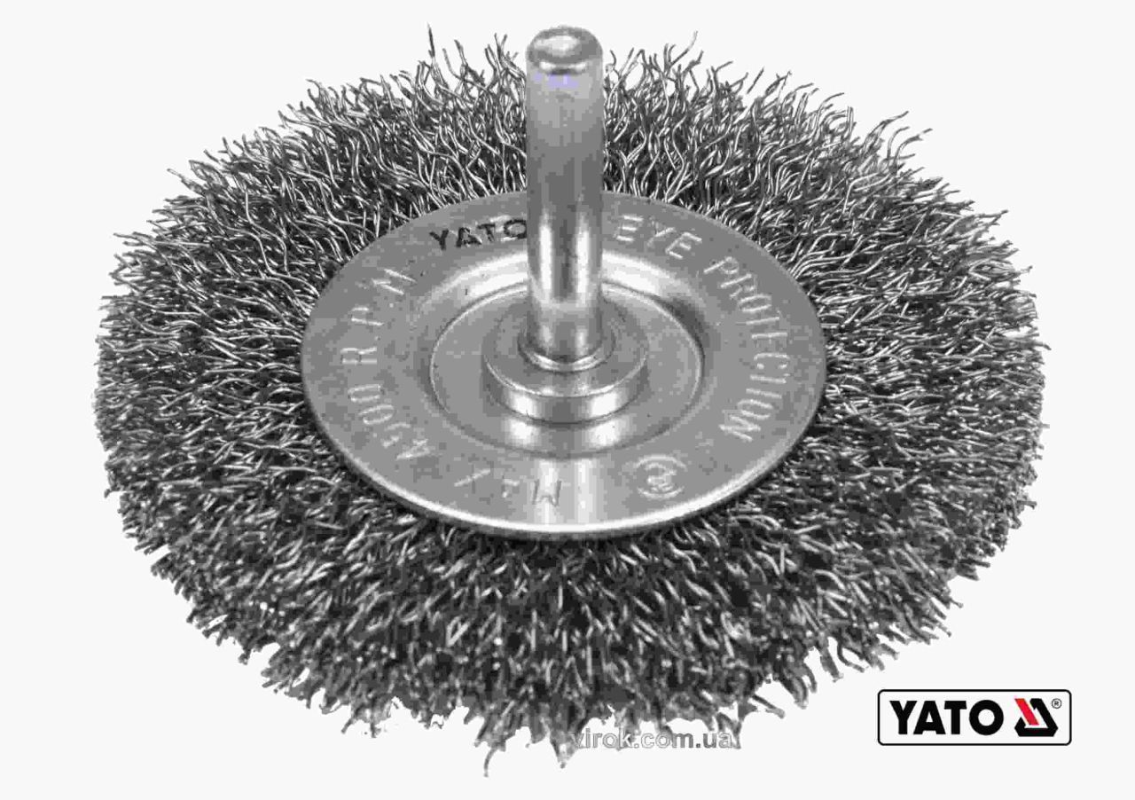 Зачисна нержавіюча щітка 75мм на дриль Yato YT-47568 Зачисна нержавіюча щітка 75мм на дриль Yato YT-47568